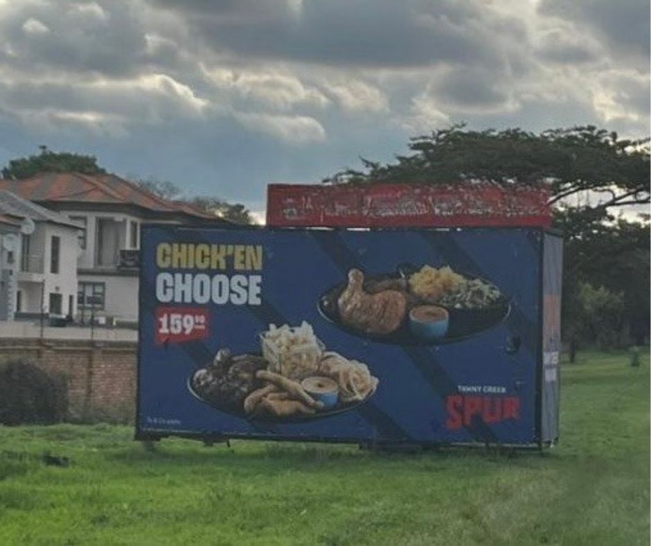 Trailer advertisement on the road